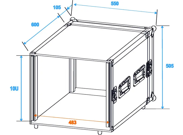 Amplifier rack PR-2ST, 10U, 55cm dyp 